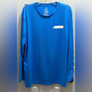 Hurley Men’s Blue Sunny Side Hybrid Stretch Long Sleeve UPF 50+ Sunshirt Size XL